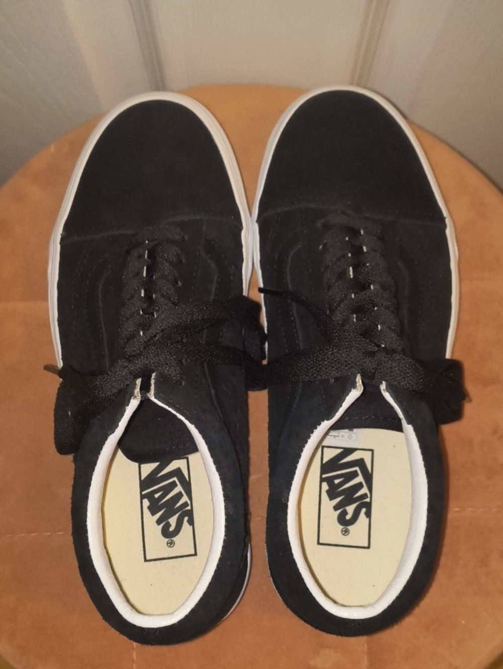 Vans Old Skool Houndstooth Embossed Black Suede Sneakers Size 8 Women's - Picture 5 of 8